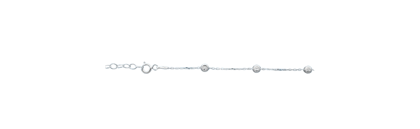 Silver Moon Cut Anklet