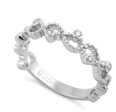 Anillo con cuentas de plata de ley