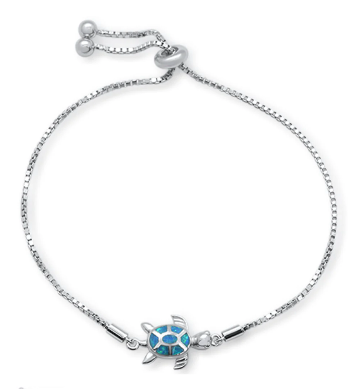 Blue Opal Turtle Boga Bracelet