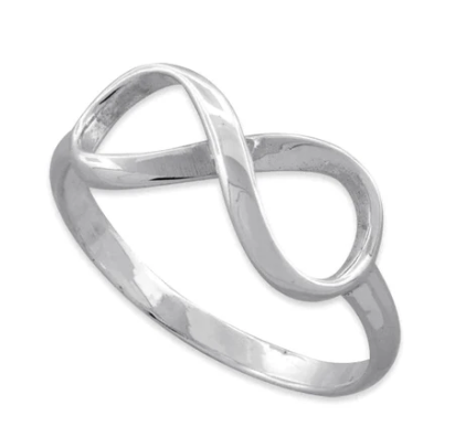 Anillo infinito de plata esterlina