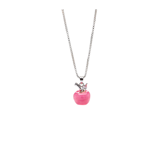 Sterling Silver Necklace w/ Apple Charm