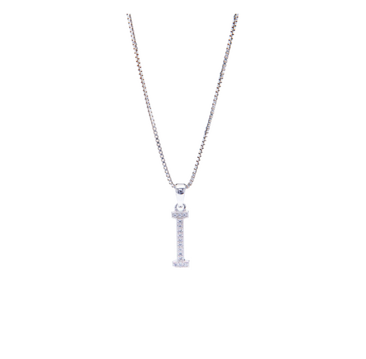 Sterling Silver Necklace w/ I Initial