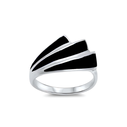 Women's Sterling Silver Black Onyx Ring