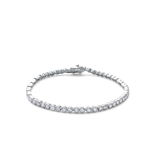 Elegant Silver Tennis Bracelet