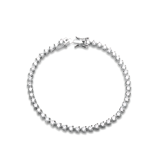 Round 3 Prong Cubic Zirconia Tennis Bracelet