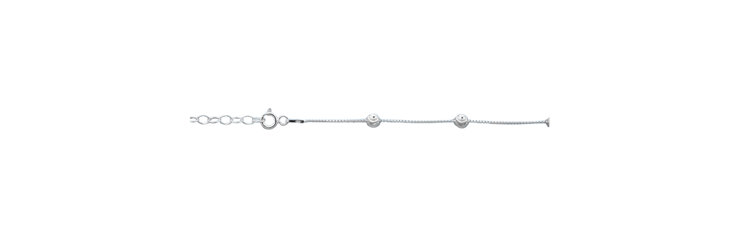 Silver Open Ball Anklet