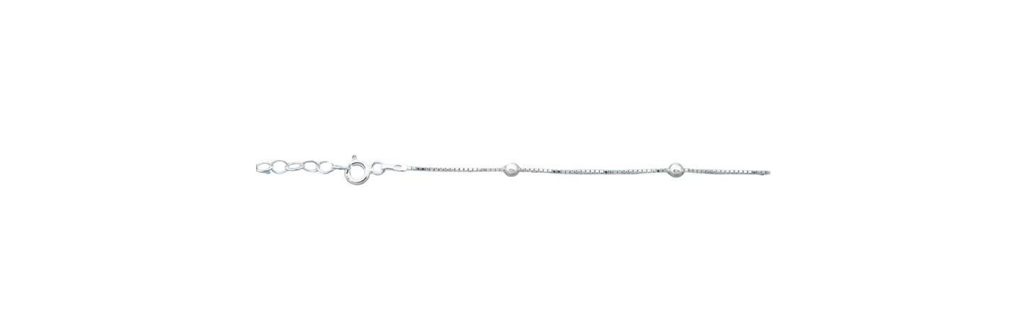 Silver Beaded Anklet