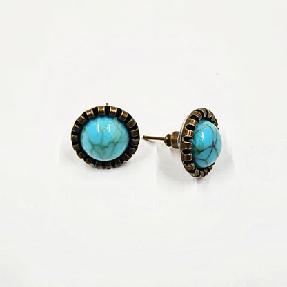 Small Circle Turqouise Earrings