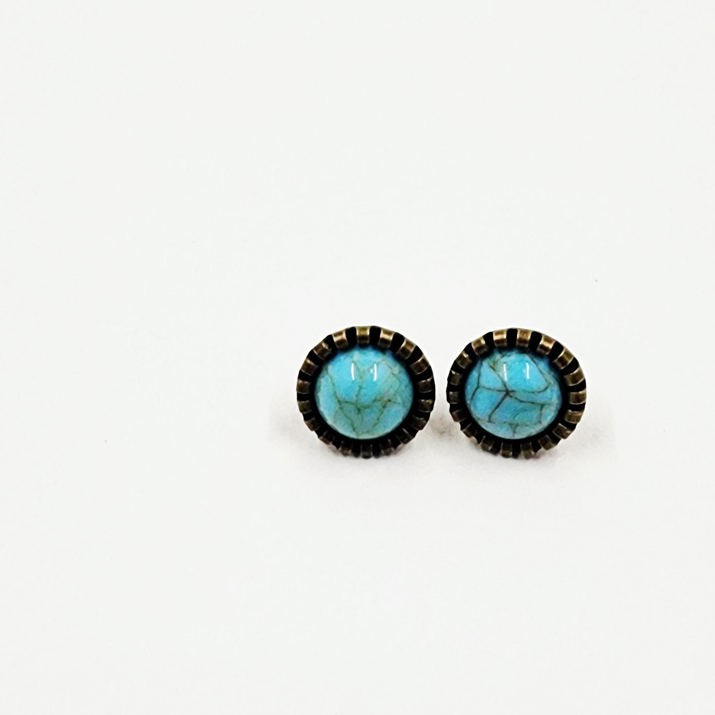 Small Circle Turqouise Earrings