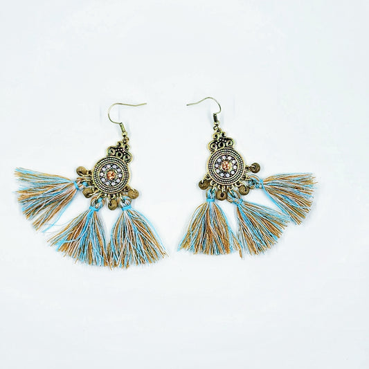 Turquoise  Feathered Earrings