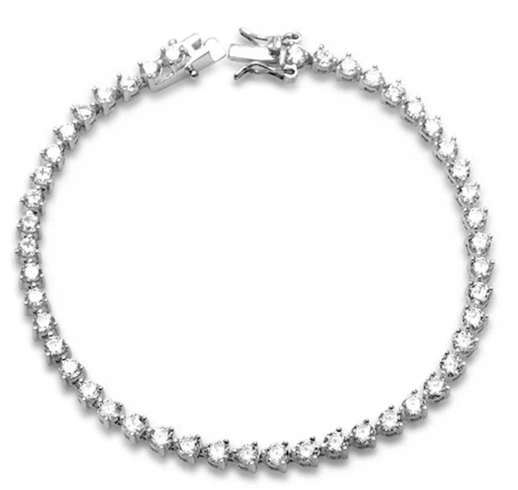 Round CZ Sterling Silver Bracelet