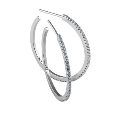 Thin Clear CZ Hoops