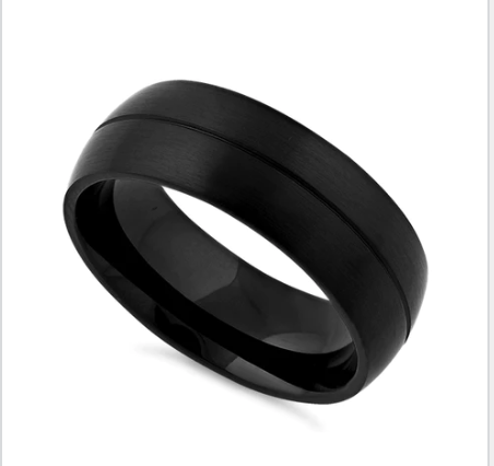 Anillo negro de acero inoxidable