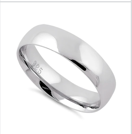 Sterling Silver Plain Wedding Band