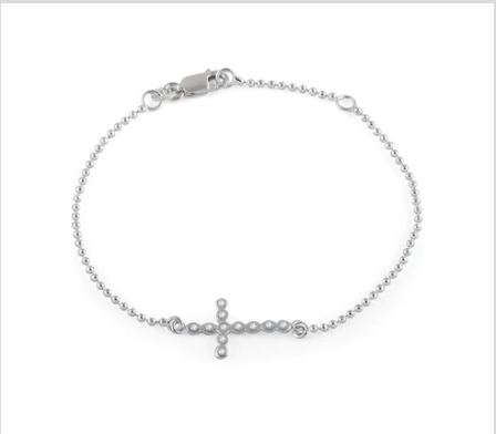 Sterling Silver Cross Bracelet