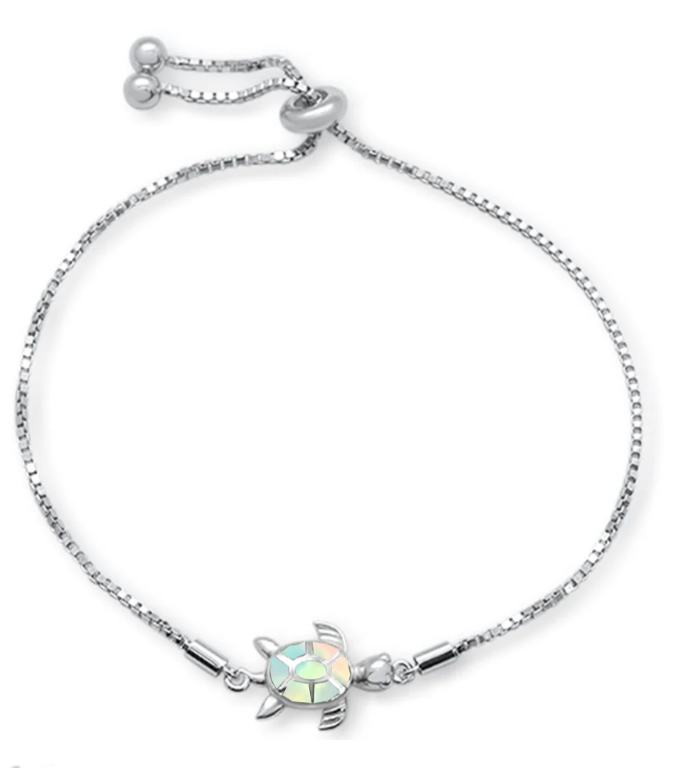 White Opal Turtle Boga Bracelet